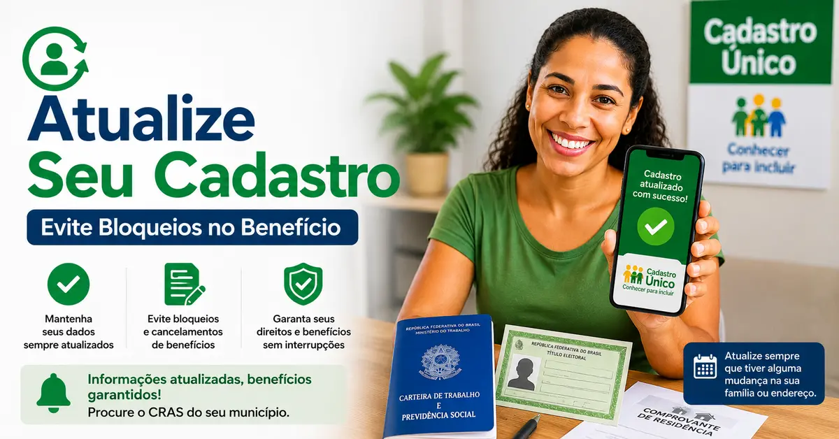 Documentos e celular utilizados para atualizar o Cadastro Único